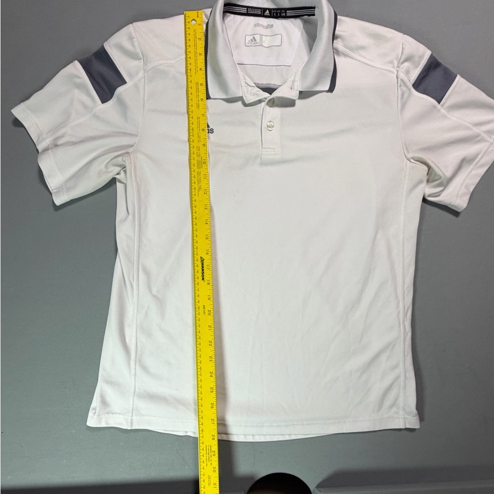 Adidas Men's White Polo with Gray Accents men’s large - Picture 4 of 6